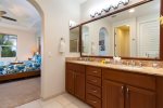 Master bathroon with double vanity sinks
